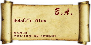 Bobár Alex névjegykártya