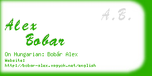 alex bobar business card