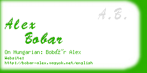 alex bobar business card